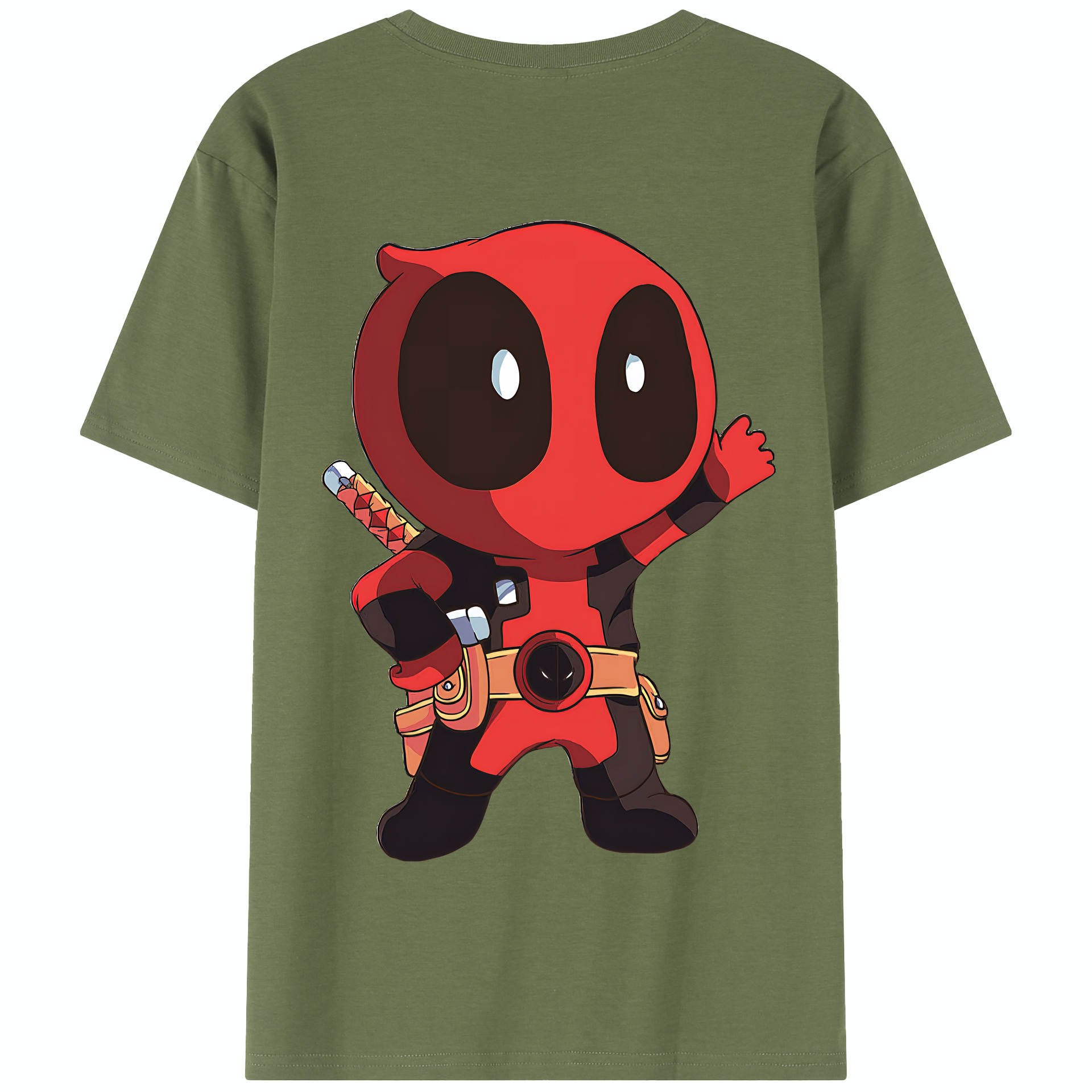 （画像用） Deadpool デッドプール 綿100％半袖Tシャツ（背面プリント）
